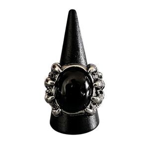 NIB Alloy Men’s Vintage Dragon Claw Blackstone Stainless Steel Ring, Quality, Re